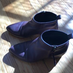 GUC maroon leather Alex + Alex ankle boots